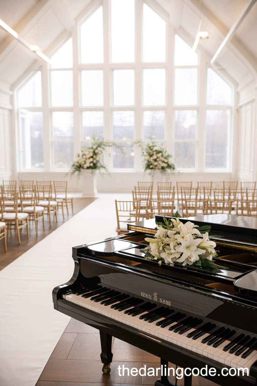 Timeless Indoor Ceremony With Classical Grand Piano Ambience