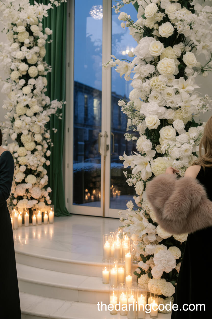 Dramatic Grand Entrance With Marble And Candlelit Steps