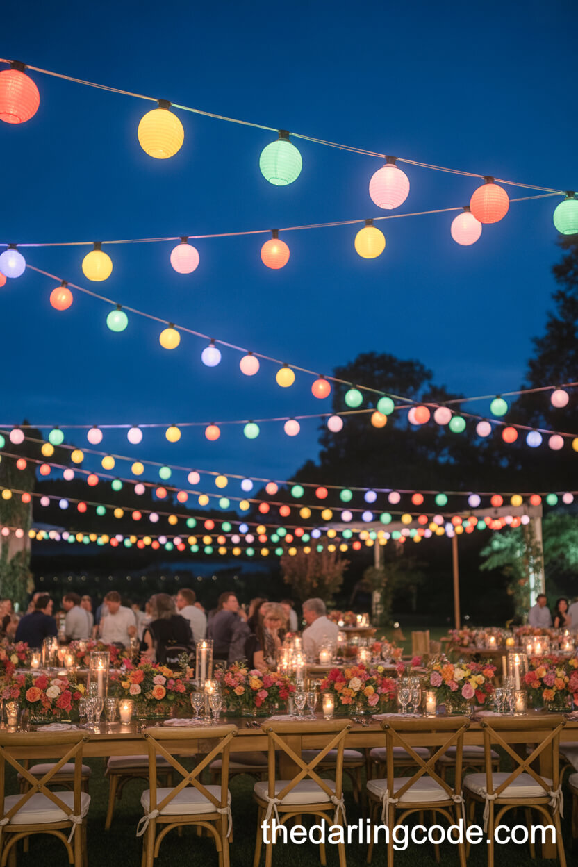 Festival Canopy Of Colorful Lights For An Enchanting Evening