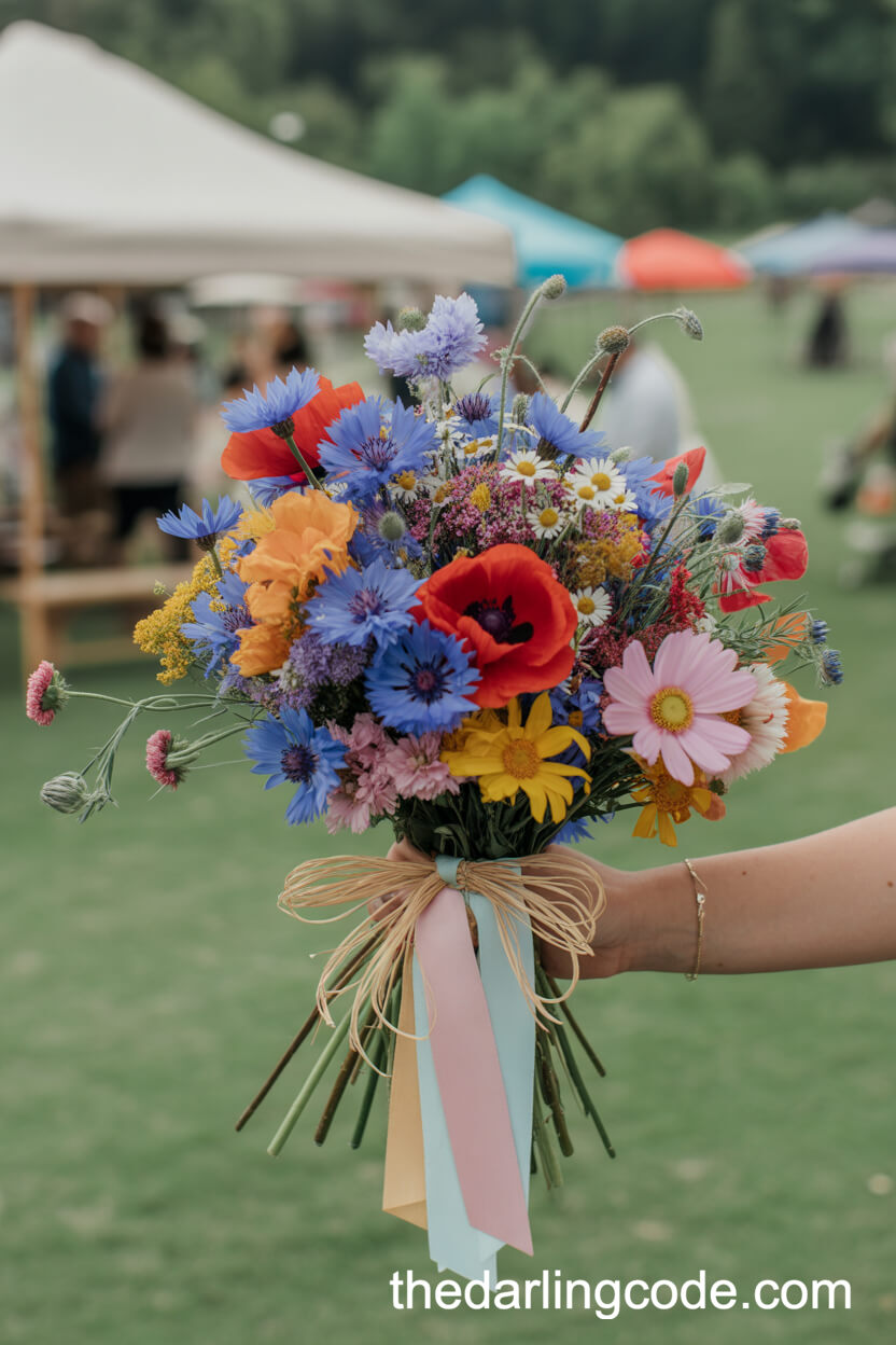 Wildflower Festival-Style Mixed Bridal Bouquet