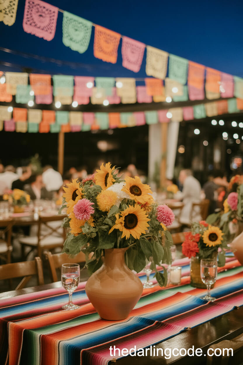 Mexican Fiesta-Inspired Reception Table Decor
