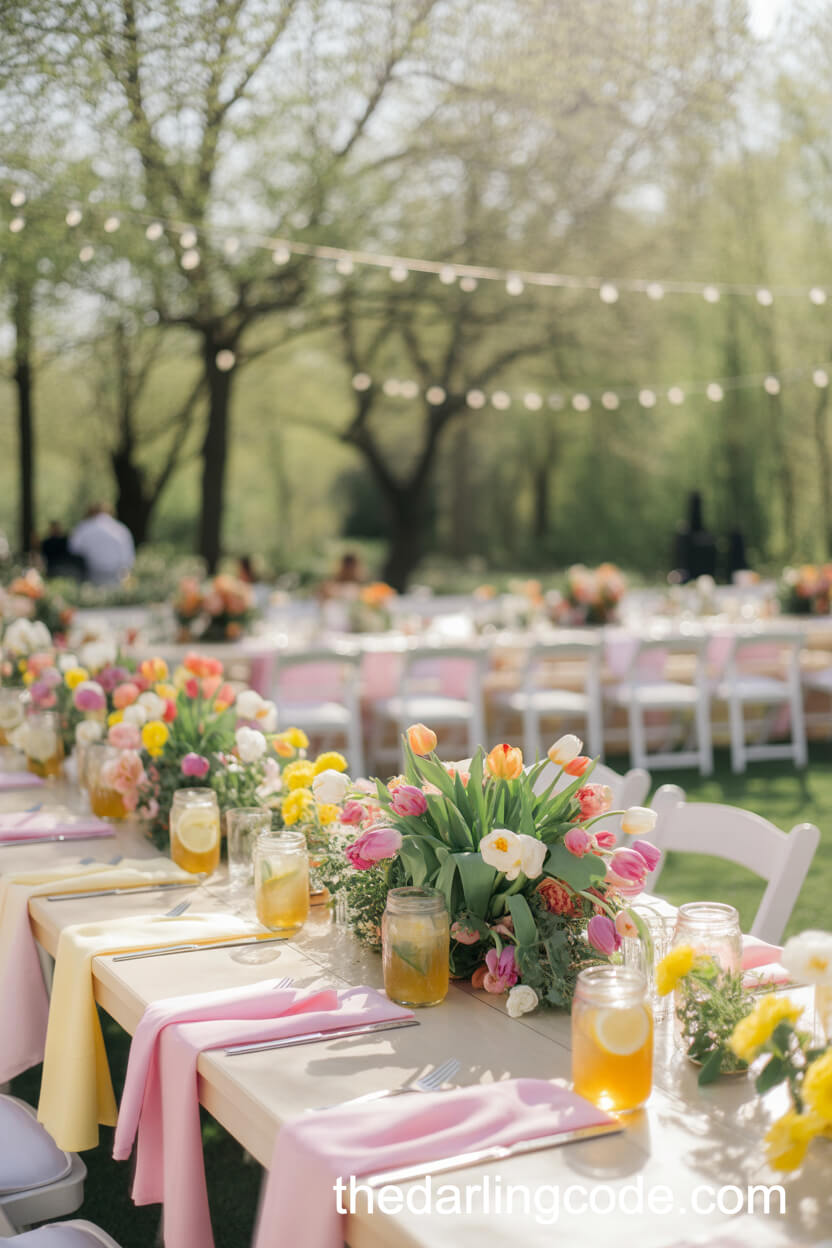 Vibrant Spring Garden Wedding Reception