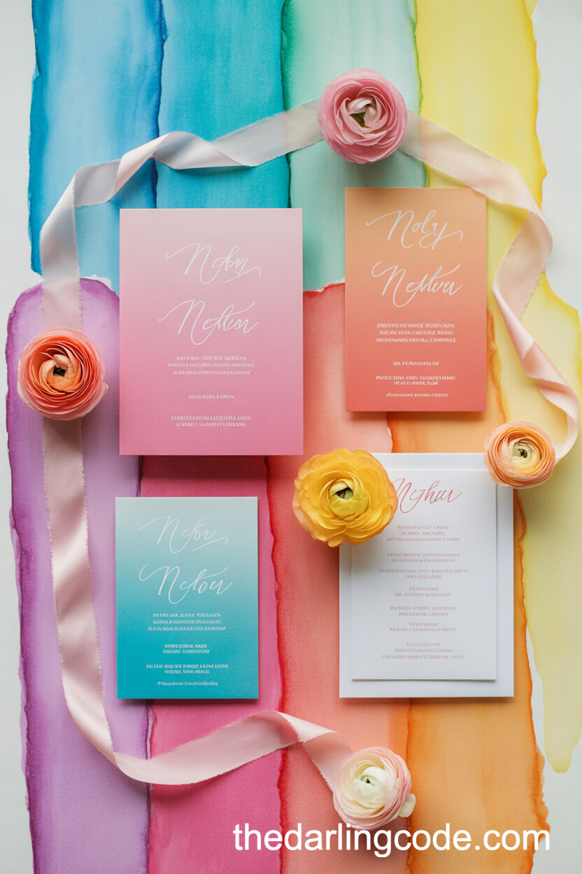 Ombré Wedding Stationery Suite