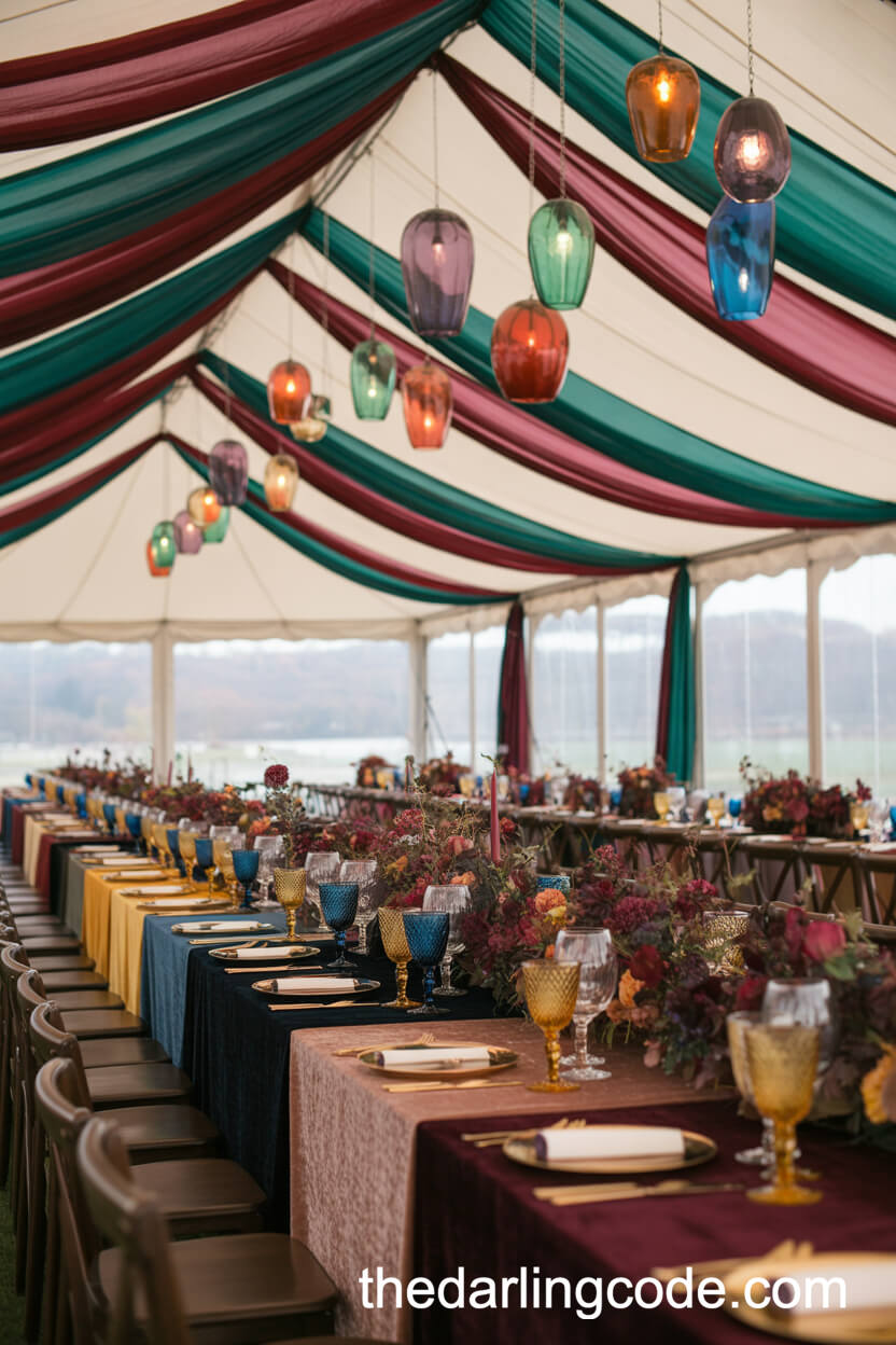 Jewel-Toned Autumn Tent Reception