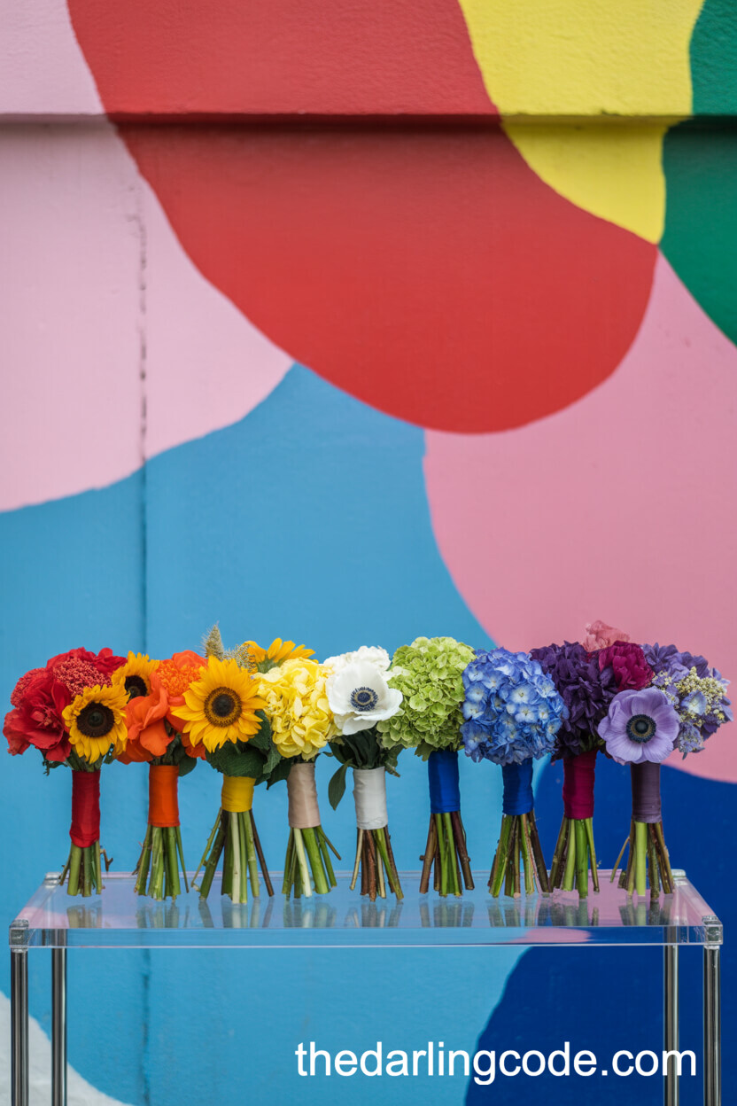 Color Spectrum Hand-Tied Bouquets
