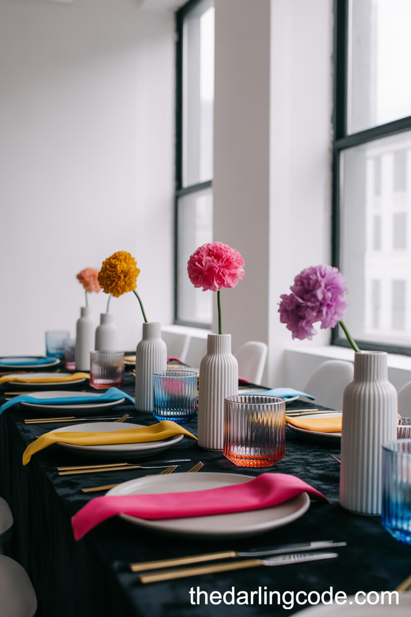 Modern Loft Neon Wedding Table Setting