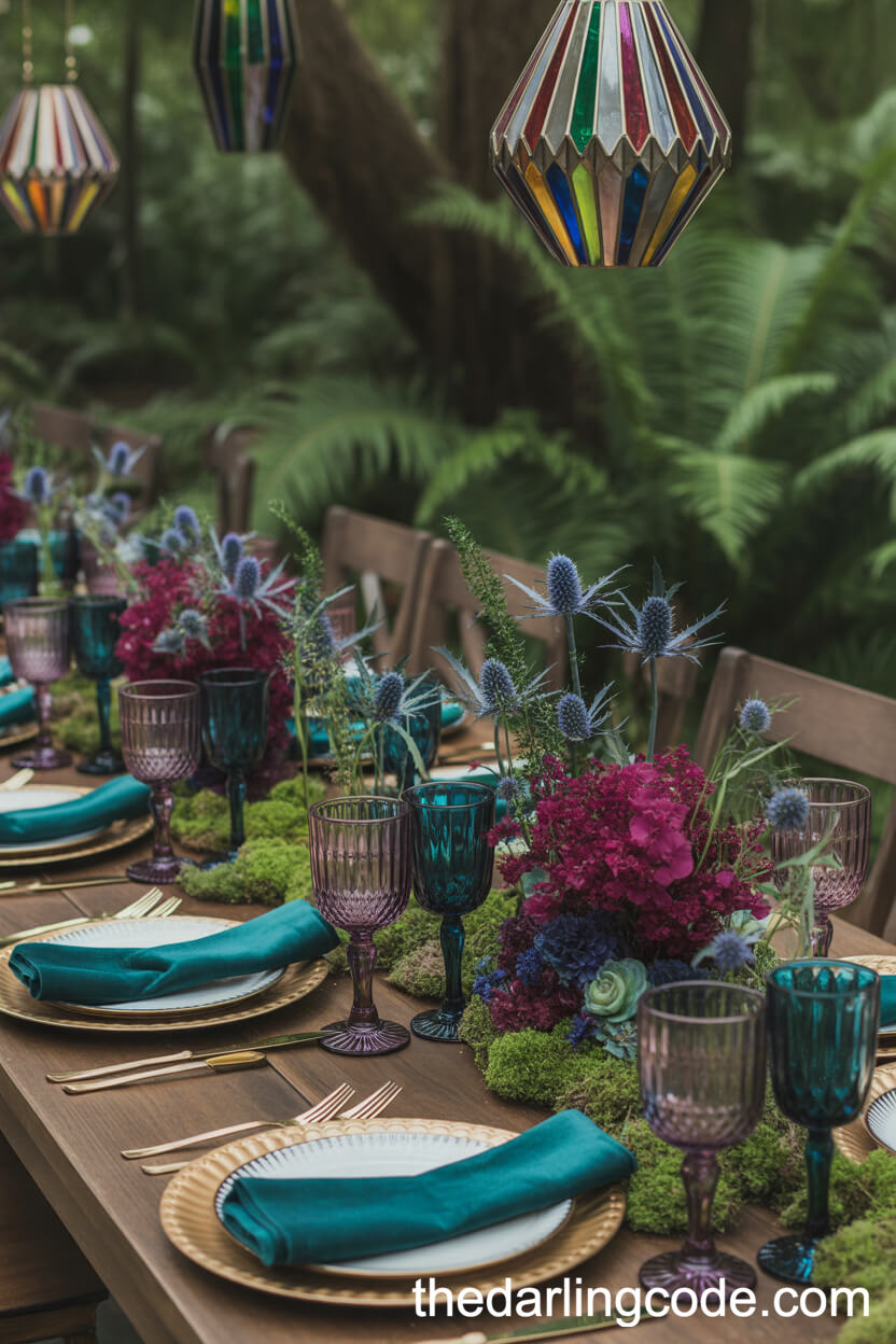 Enchanted Forest Wedding Table Setting