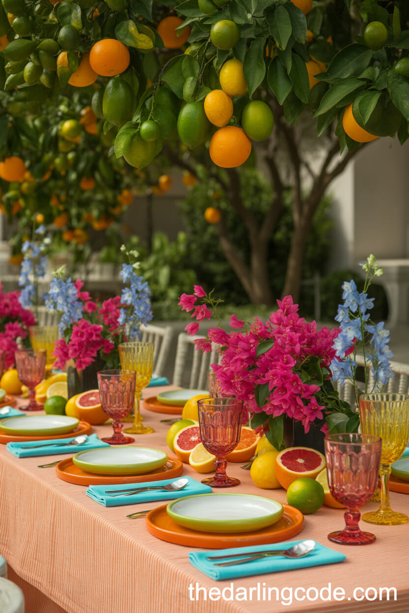 Citrus Grove Wedding Table Setting