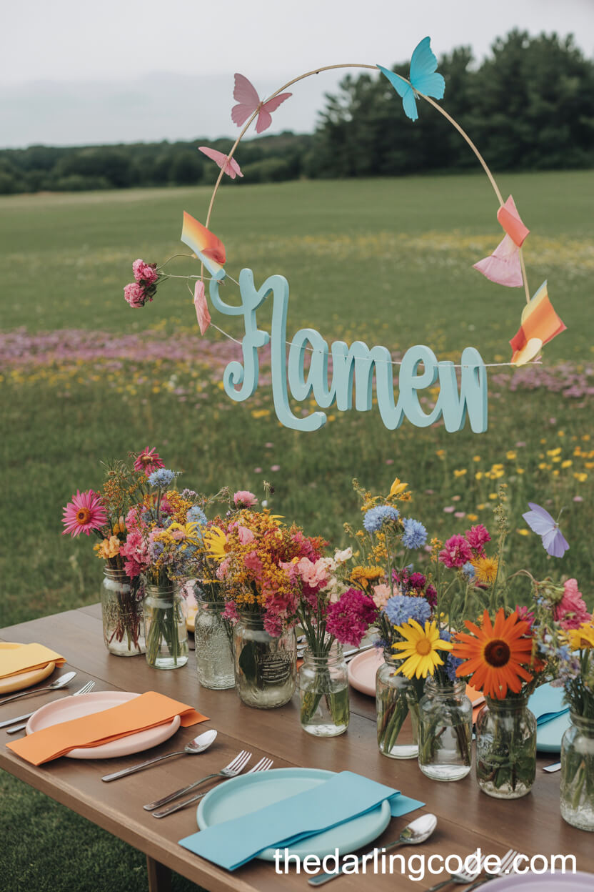 Wildflower Meadow Wedding Table Setting