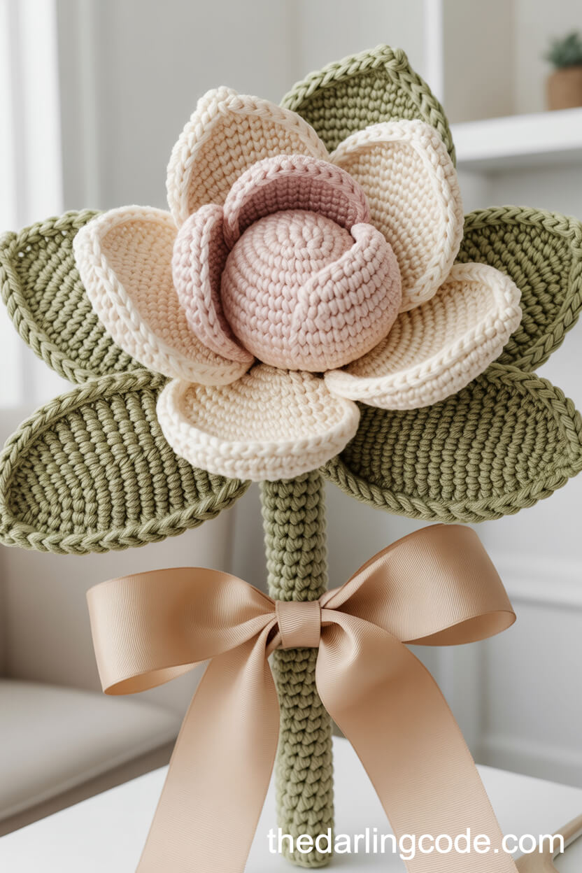 Single Statement Magnolia Crochet Bouquet