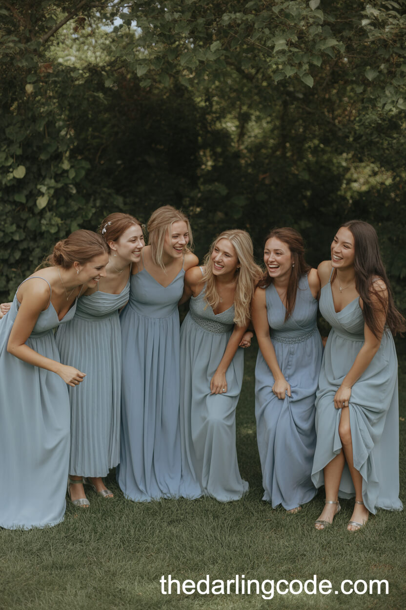 Dusty Blue Bridesmaid Dresses