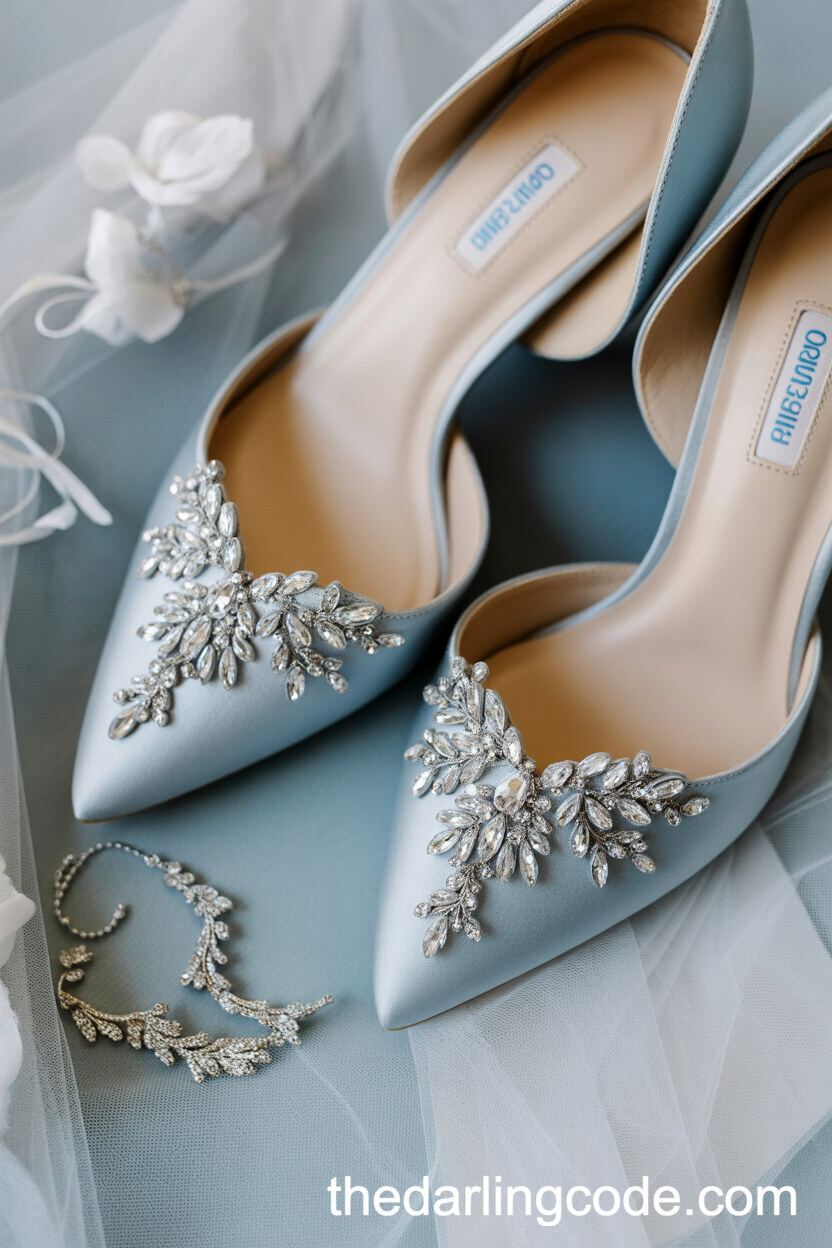 Dusty Blue Bridal Heels