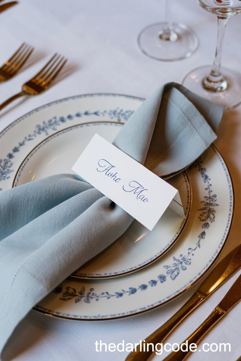 Dusty Blue Place Settings