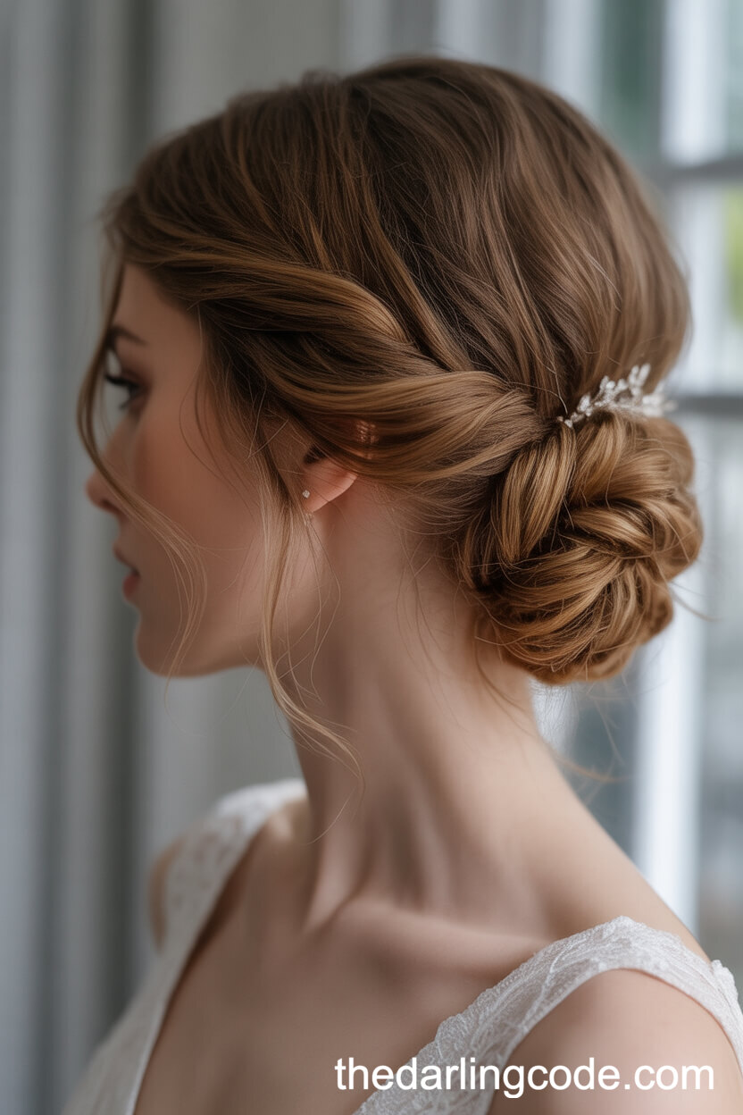 Elegant Low Chignon With Soft Face-Framing Tendrils