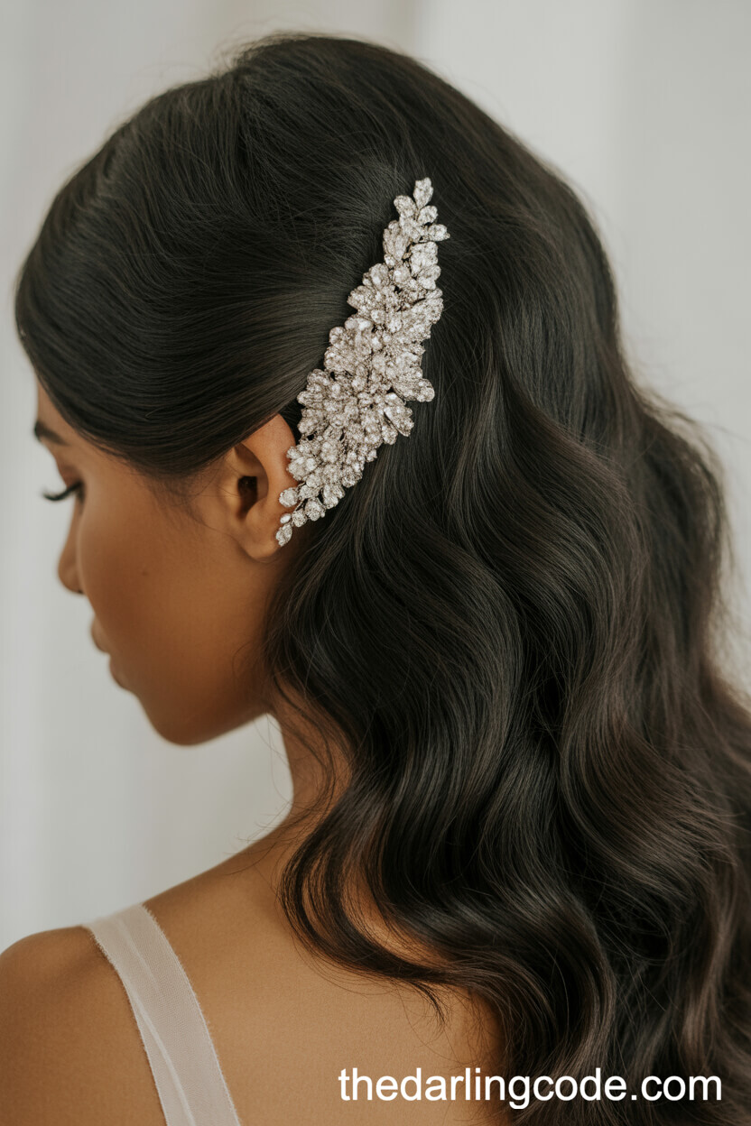 Soft Waves With Sparkling Statement Barrette