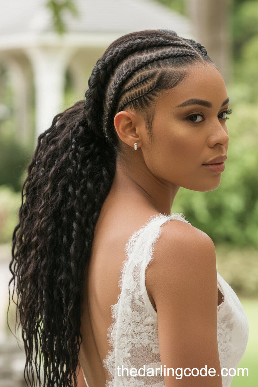 Long Ponytail With Waterfall Braids
