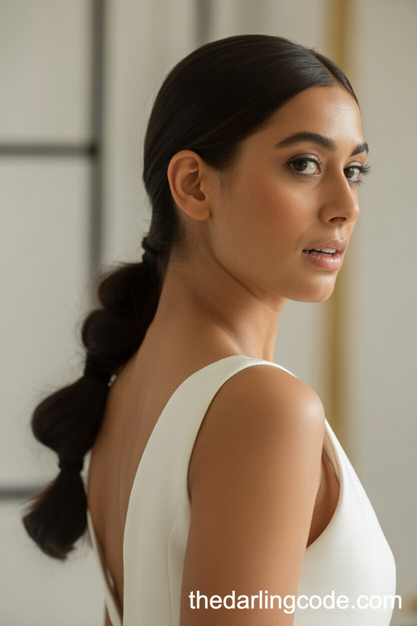 Ponytail Emerging From French Twist