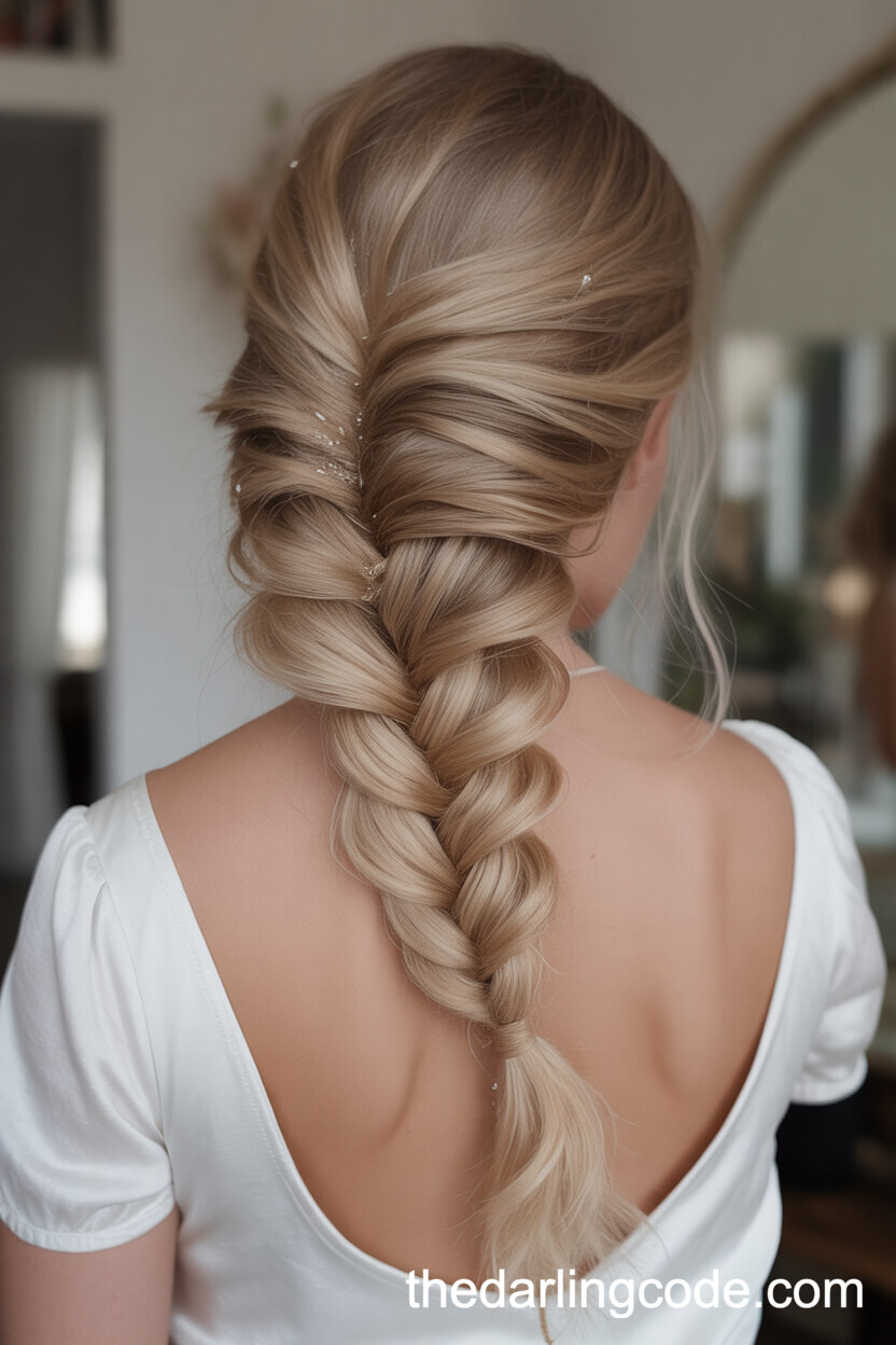 Dramatic Fishtail Braided Ponytail