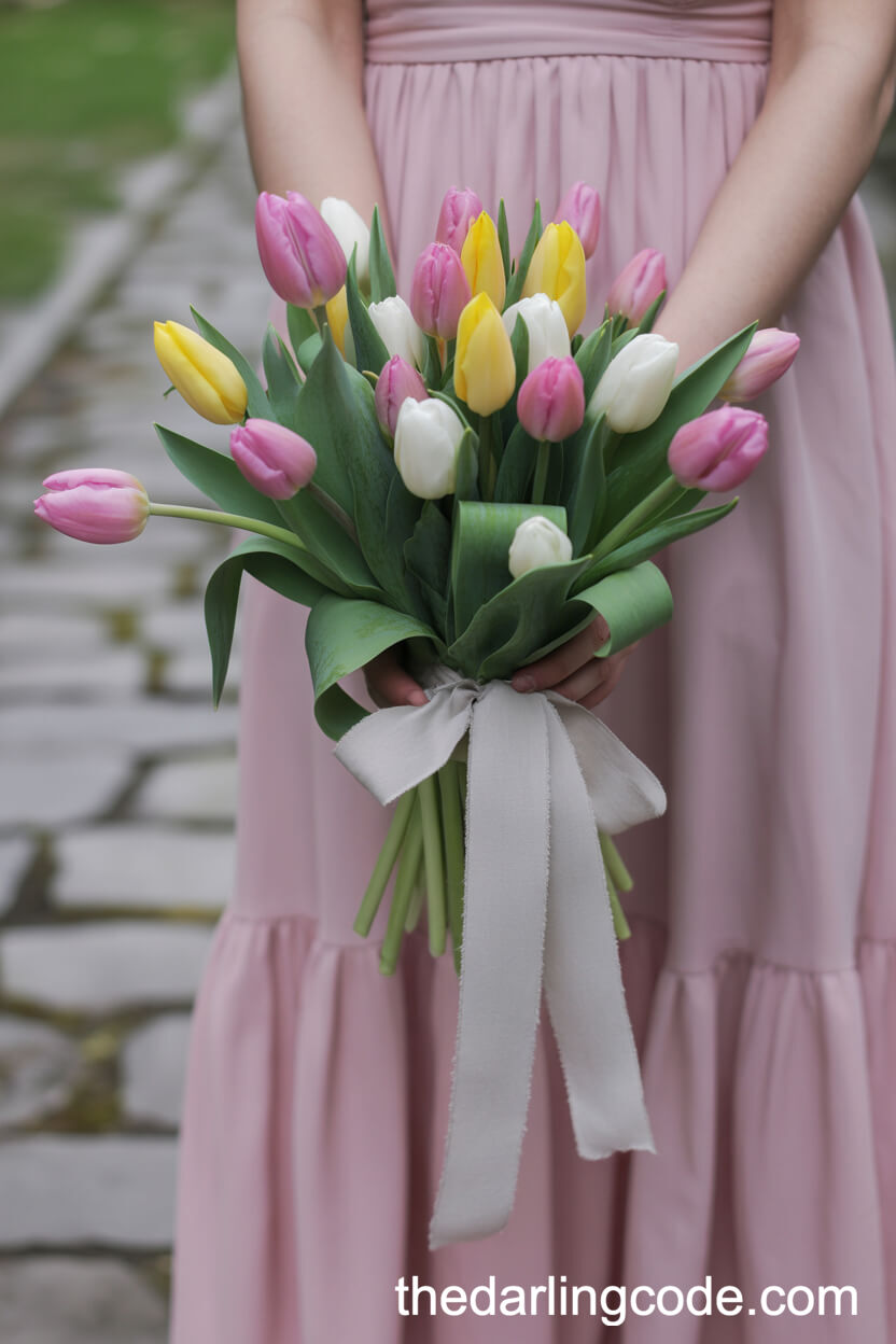 Early-Spring Tulip Bridal Bouquet