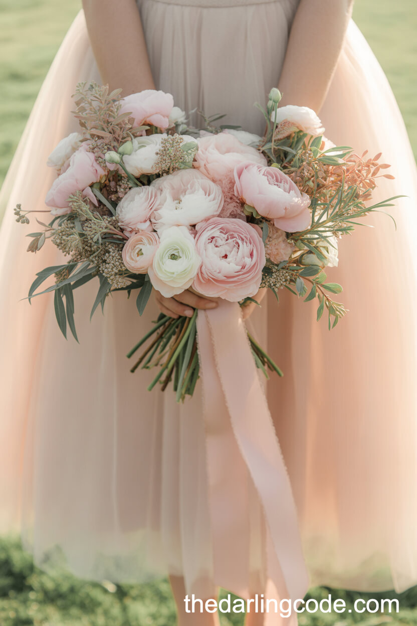 Blush Peony And Ranunculus Romantic Bouquet