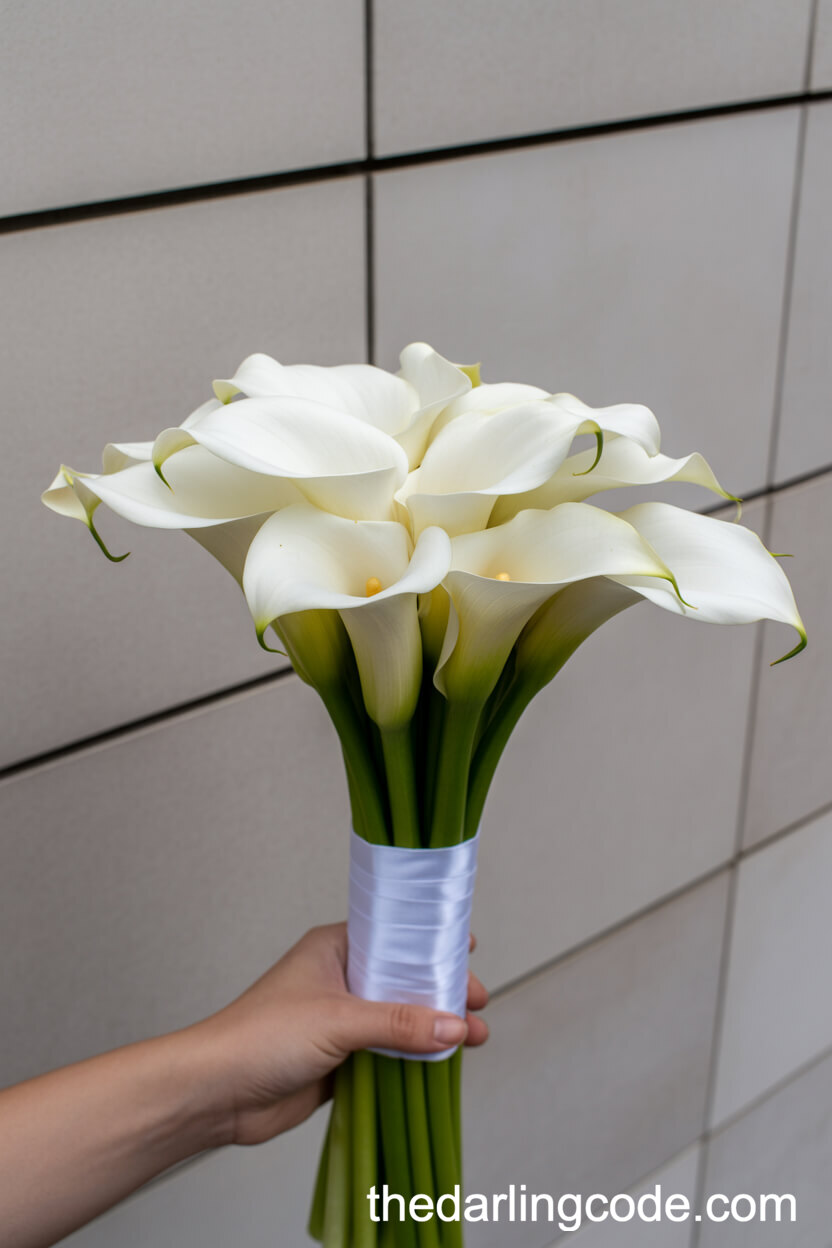 Minimalist White Calla Lily Bouquet