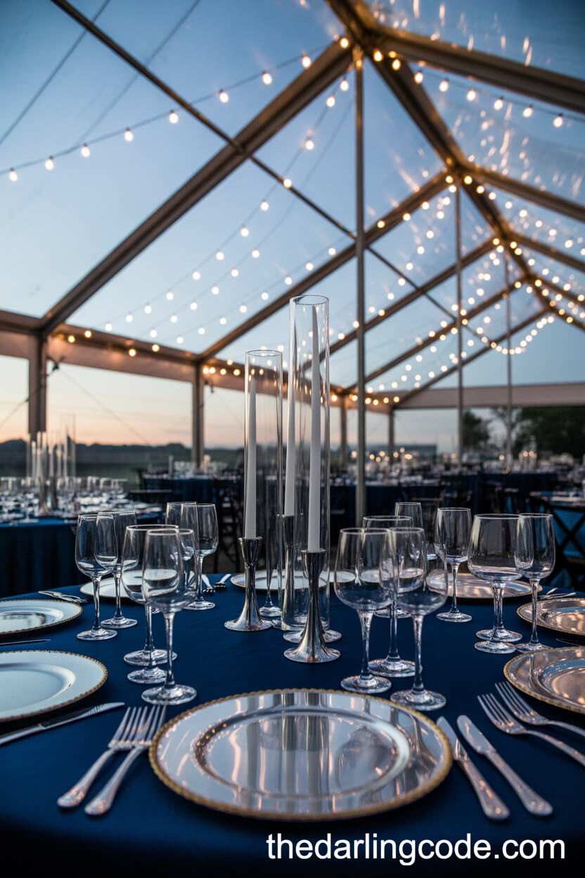 Navy Blue And Silver: Sophisticated Evening Wedding Colors