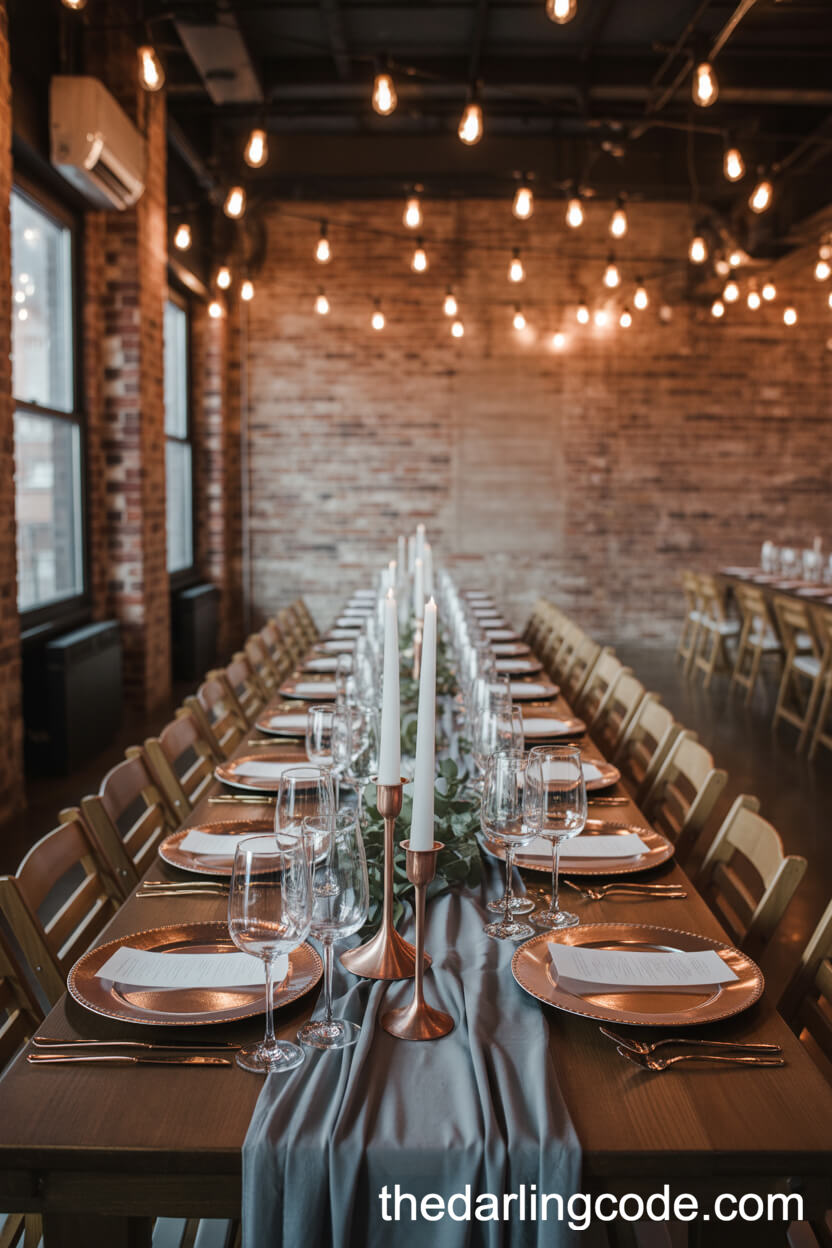 Slate Blue And Copper: Industrial Loft Wedding Palette