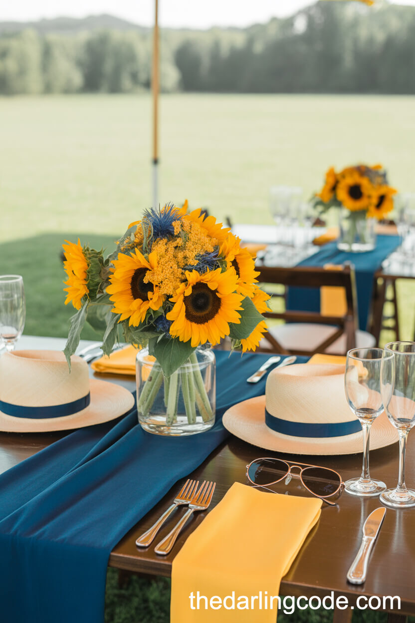 Sunflower Yellow And Navy: Late-Summer Wedding Color Inspiration