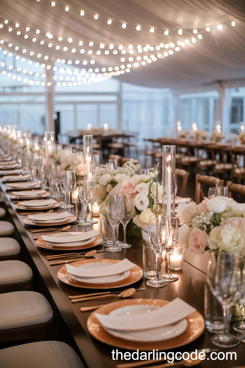 Rose Gold And Blush: Glamorous Wedding Reception Colors