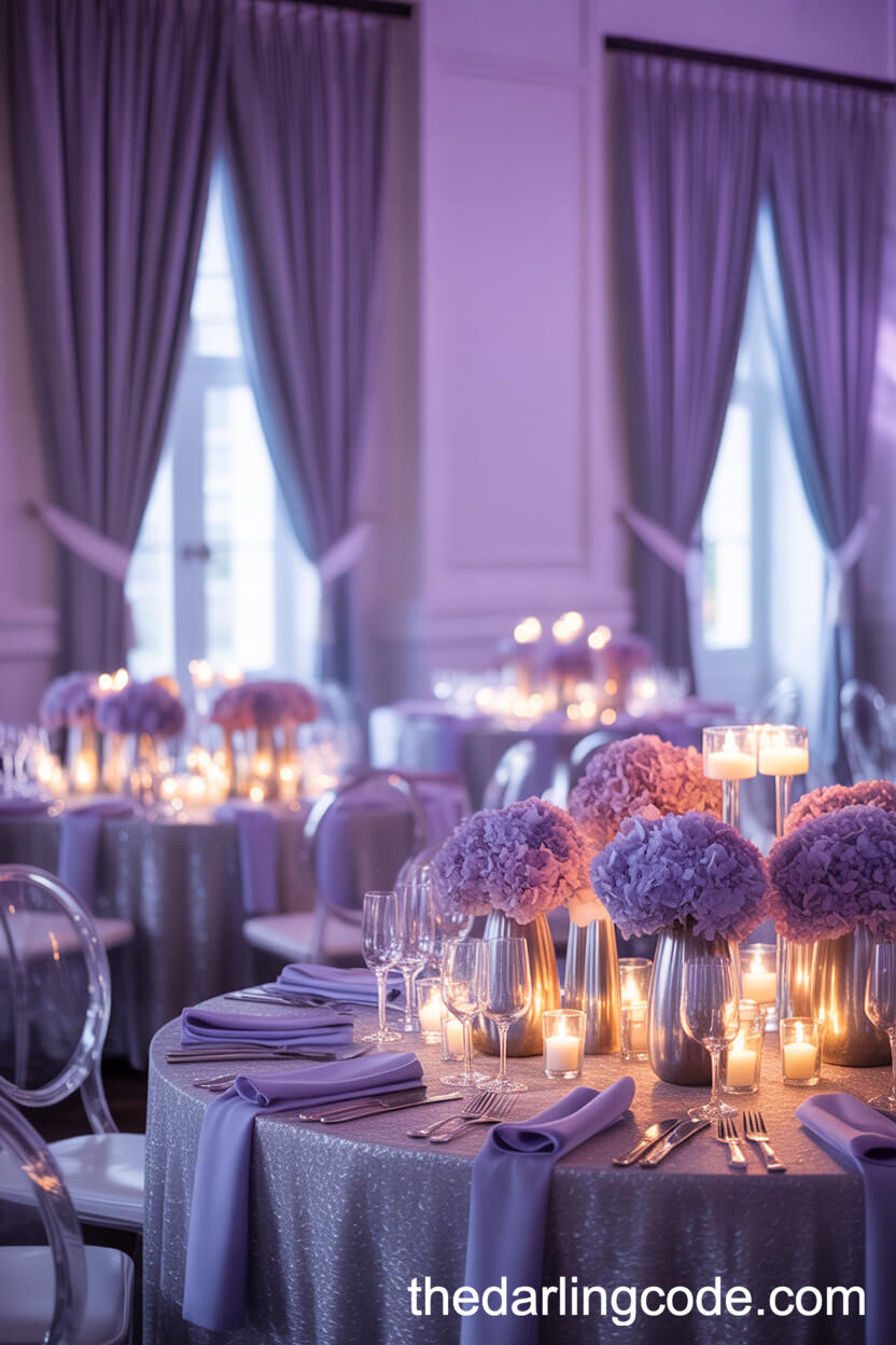 Lavender And Silver: Dreamy Ballroom Wedding Colors