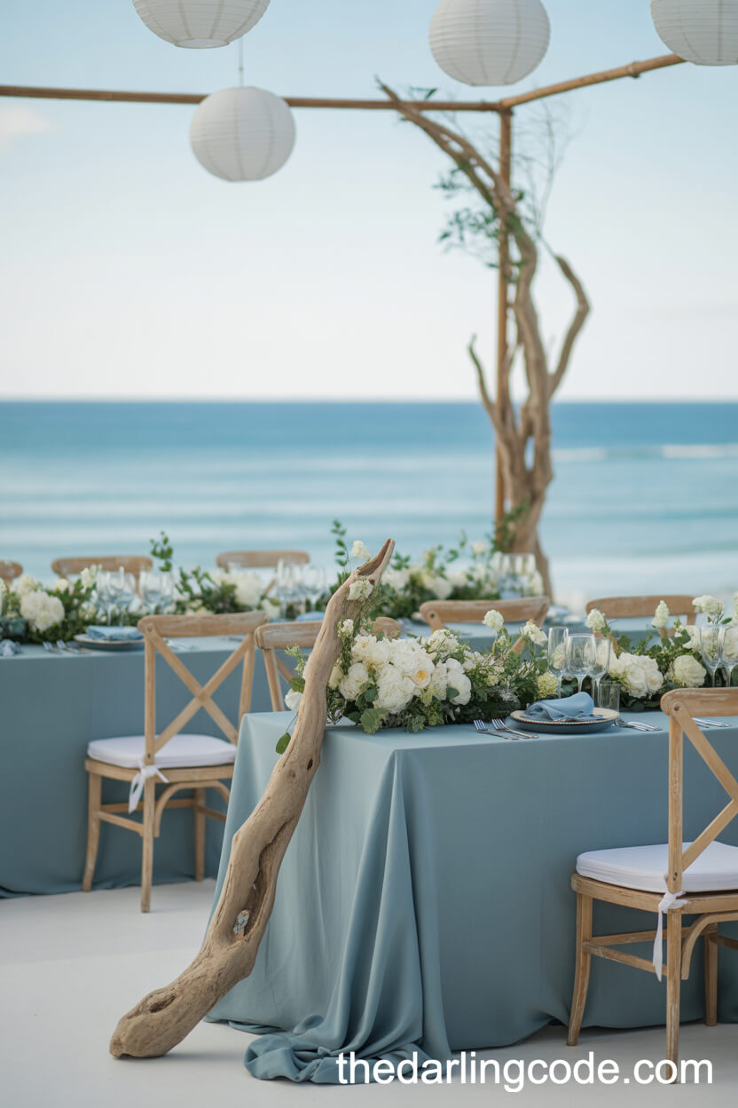 Dusty Blue And White: Coastal Chic Wedding Color Scheme