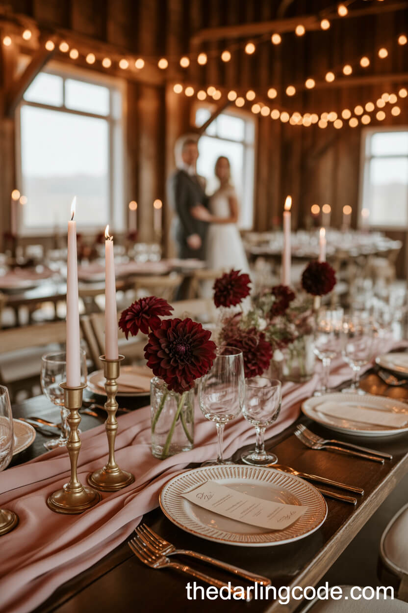 Blush And Burgundy: Rustic Autumn Wedding Colors