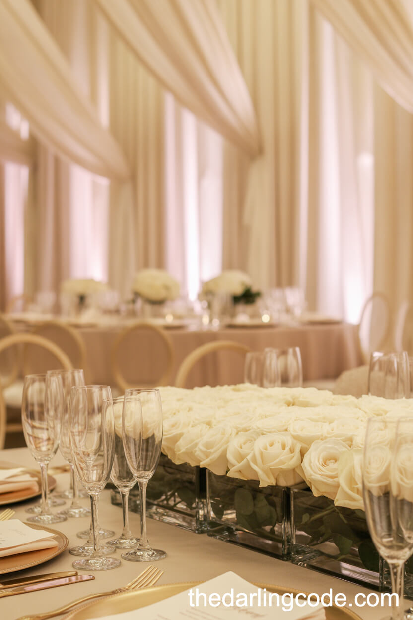 Ivory And Champagne: Refined Ballroom Wedding Palette