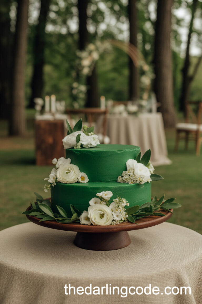emerald green wedding cake ideas