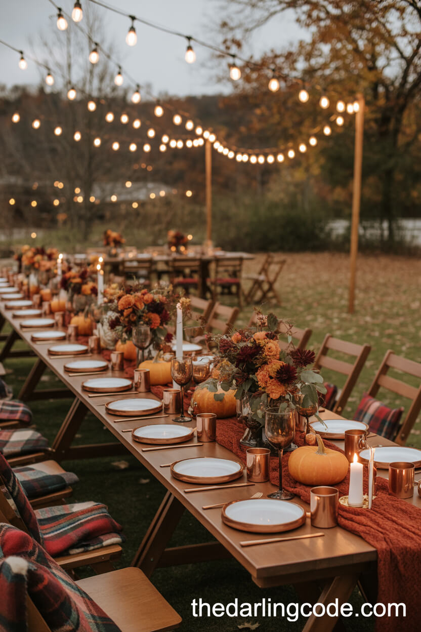 Cozy Autumn Outdoor Engagement Party Theme