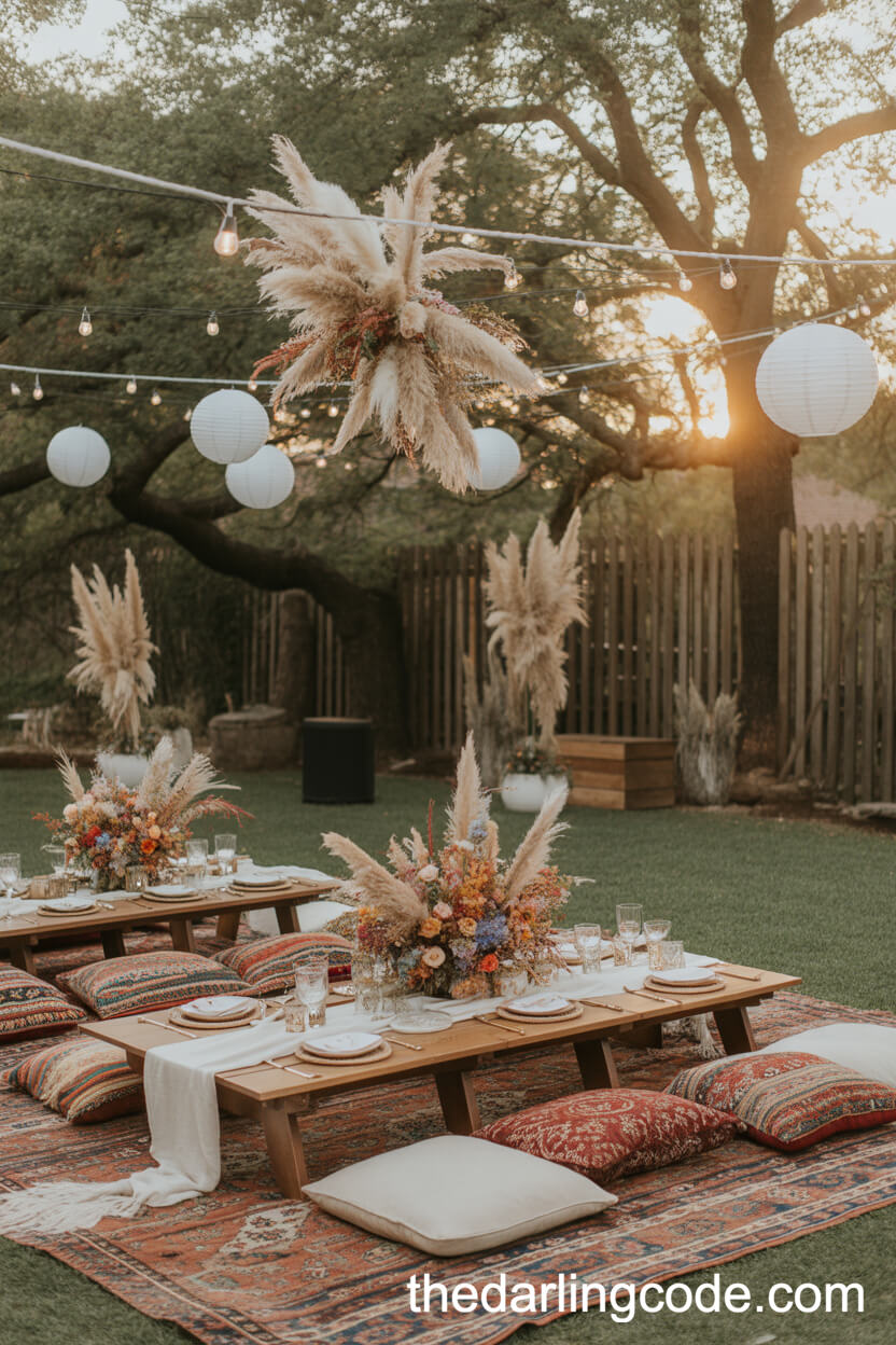Bohemian Backyard Engagement Party Theme
