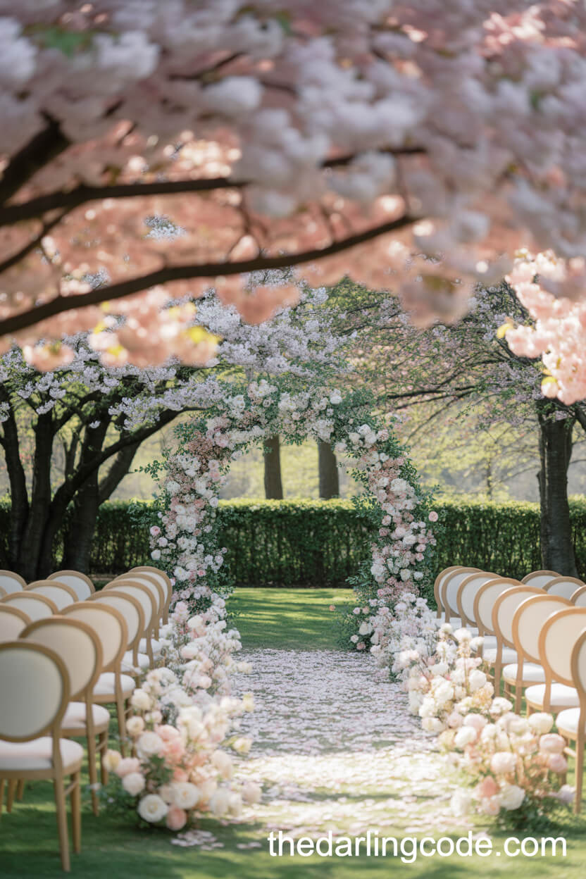 Cherry Blossom Garden Ceremony Decor