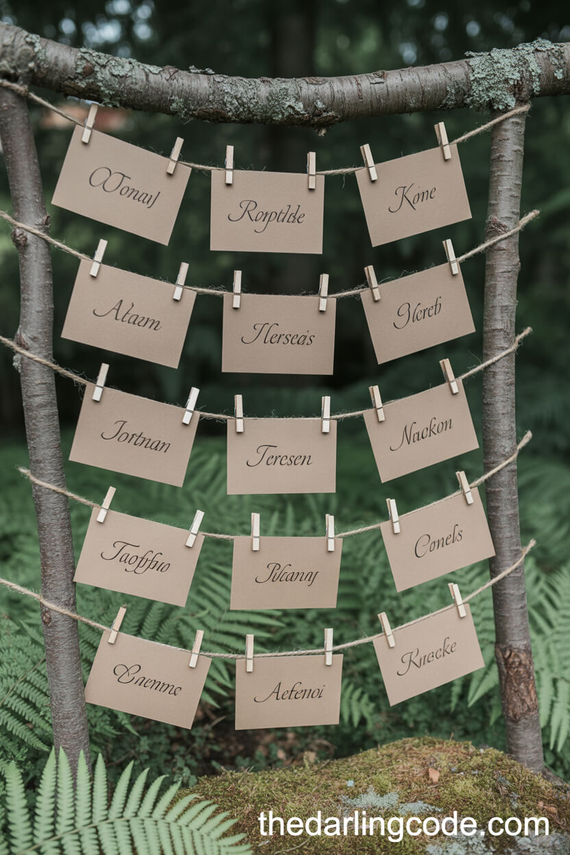 Rustic Tree Branch Escort Card Display