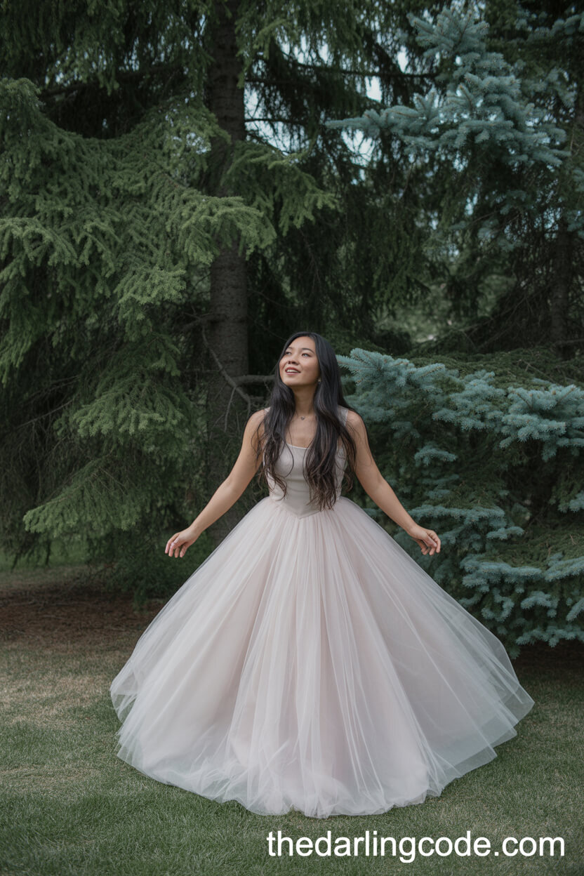 Voluminous White Tulle Ballgown