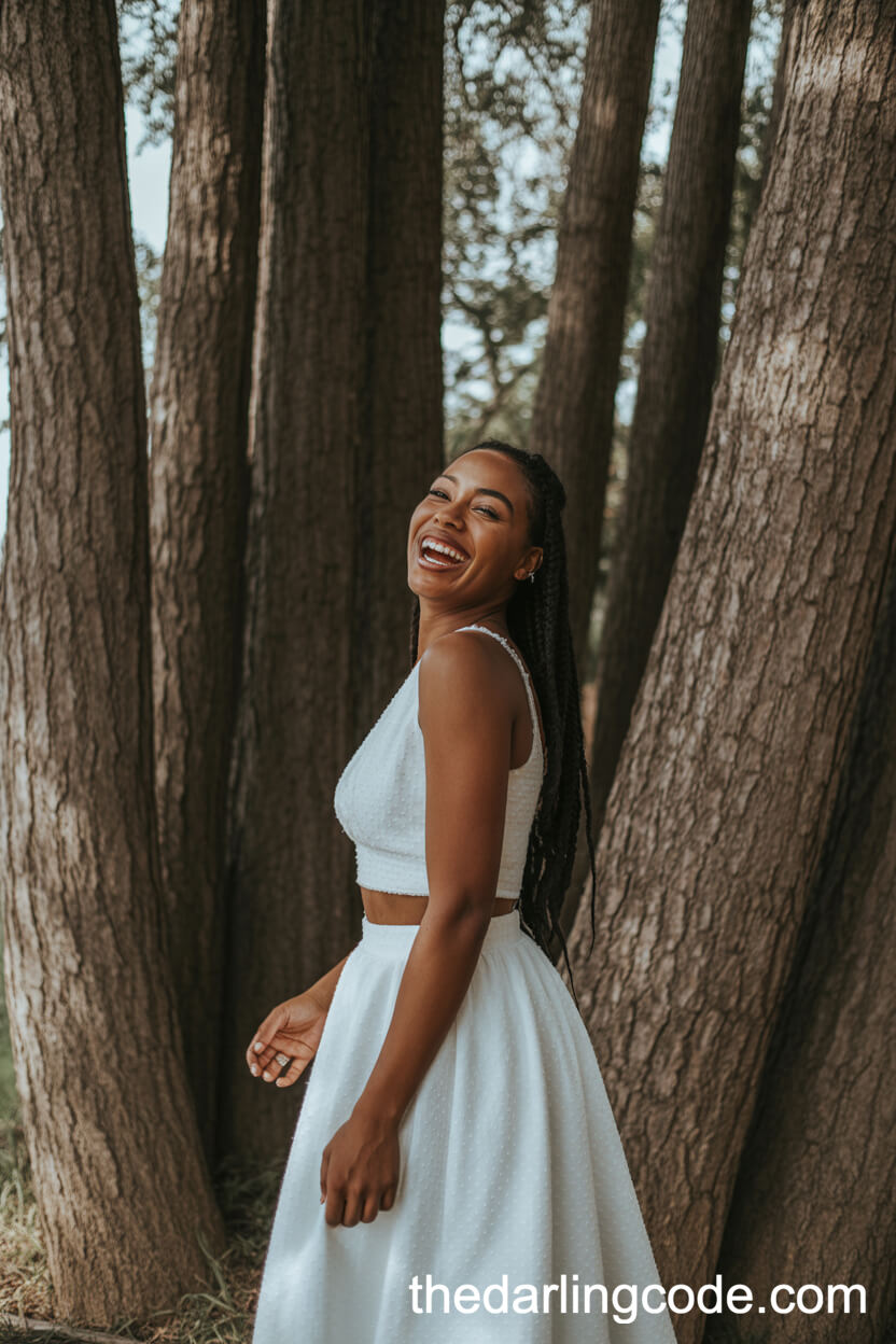 Modern Two-Piece Crop Top Wedding Dress