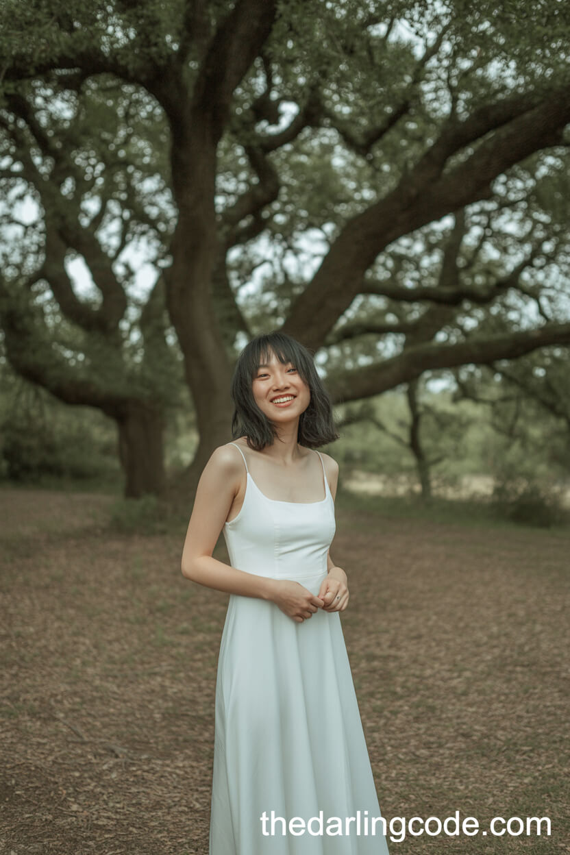 Minimalist White Column Wedding Dress