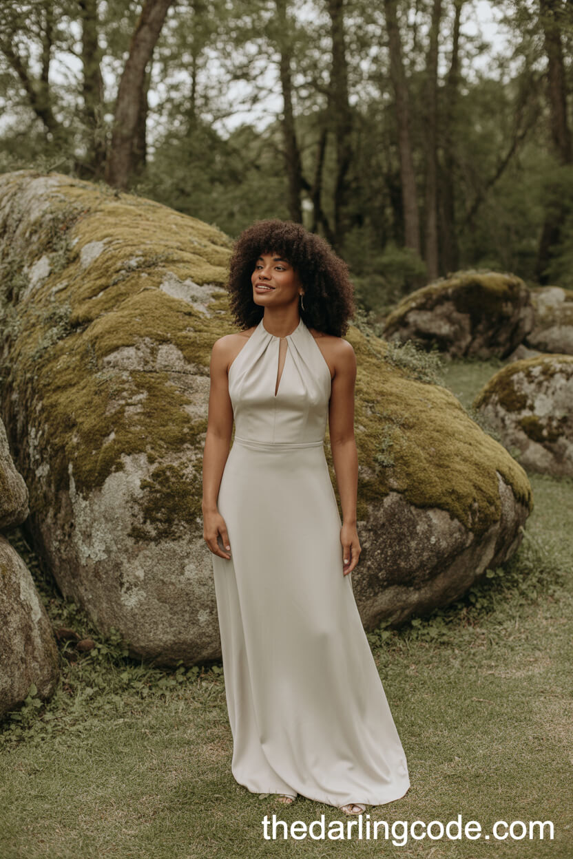 Modern Halter Neck Wedding Dress