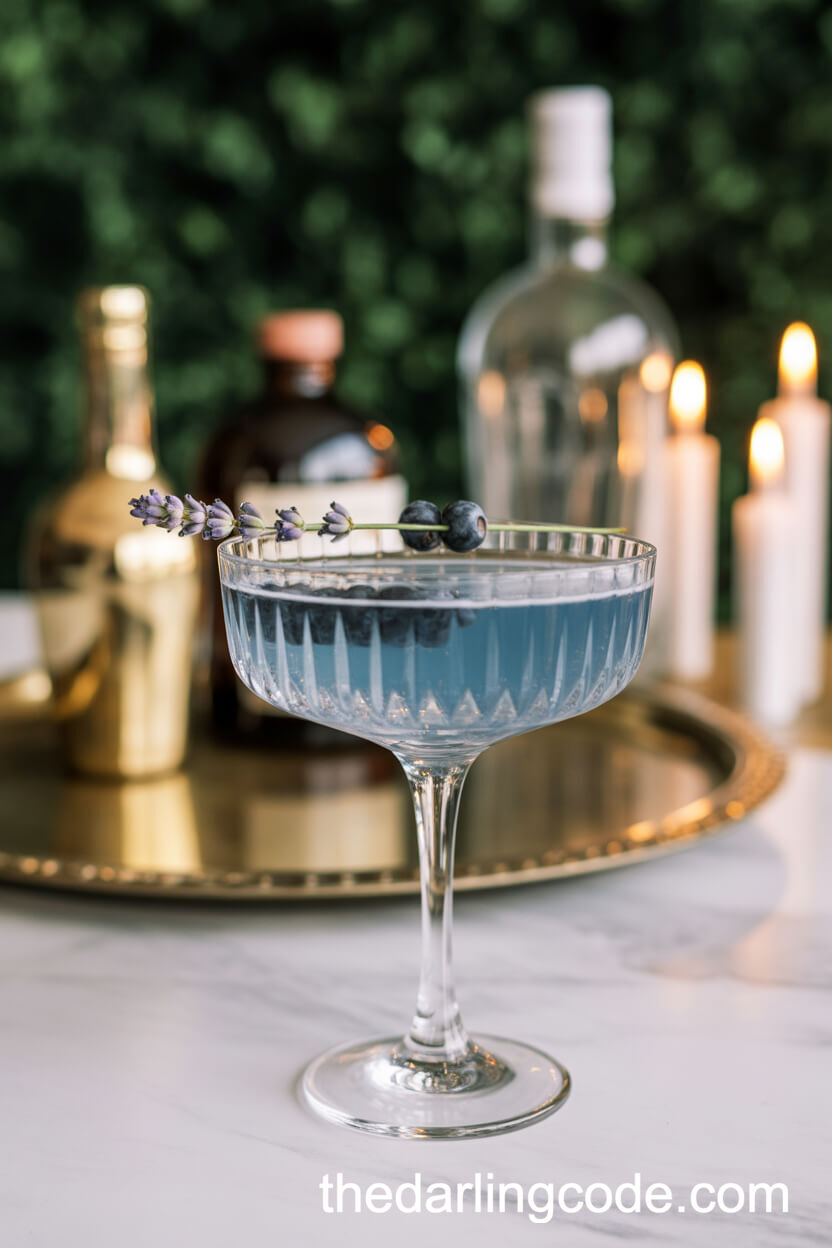 Signature Wedding Cocktail In A Soft French Blue Hue