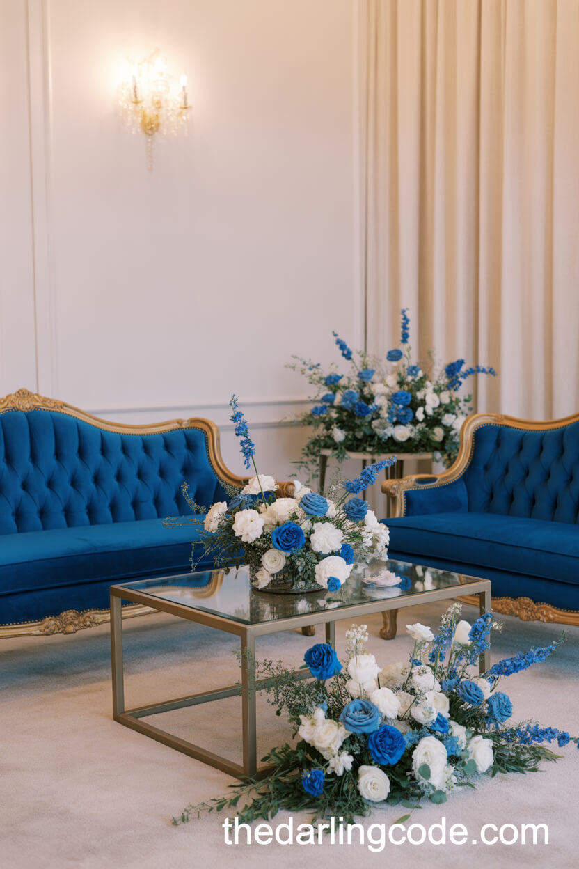 French Blue Lounge Furniture For Cozy Reception Spaces
