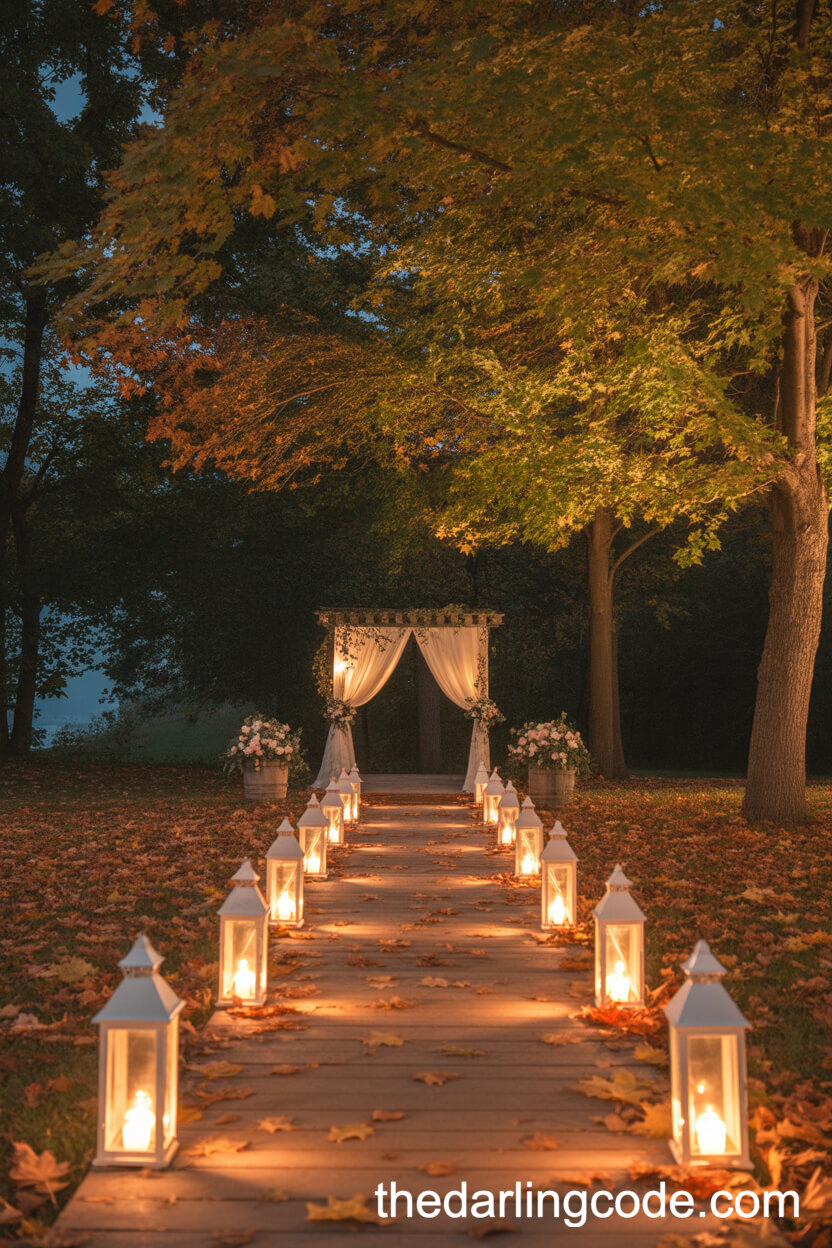Lantern-Lit Evening Garden Pathway
