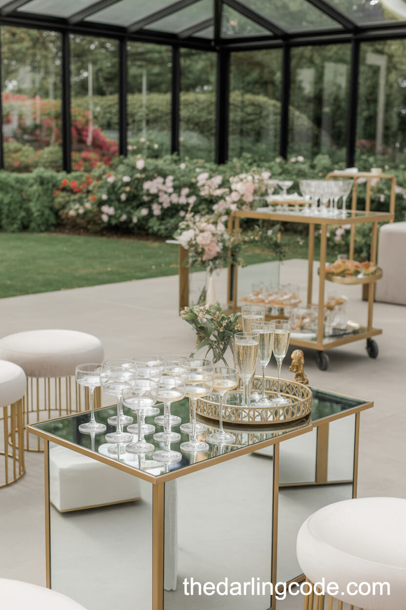 Modern Glass Pavilion Champagne Reception