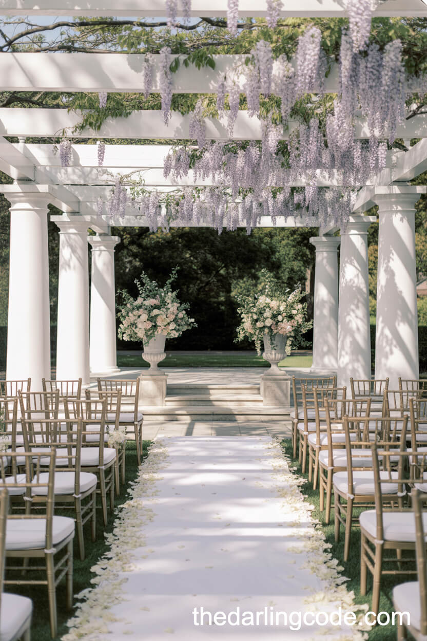 Wisteria-Draped Pergola Ceremony