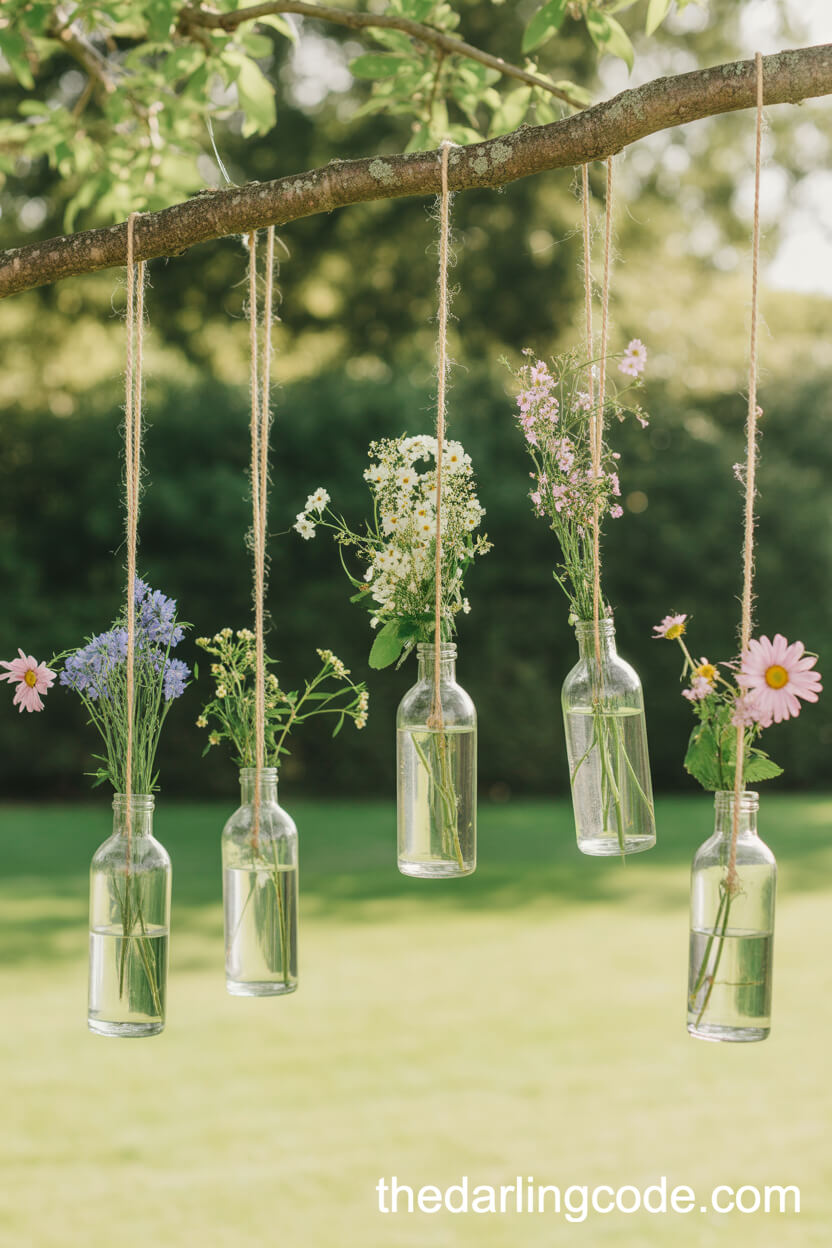 Hanging Wildflower Bottle Decor