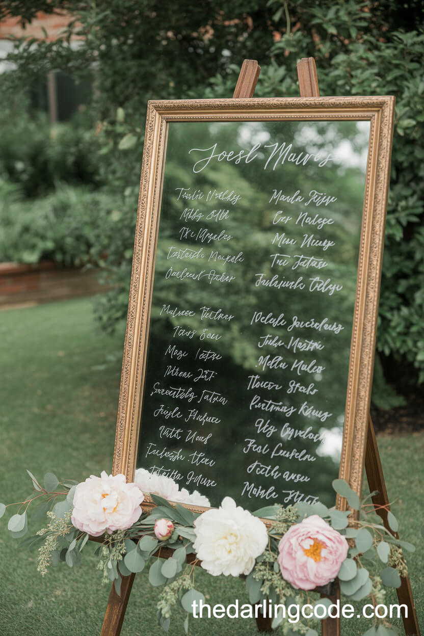 Elegant Mirror Seating Chart