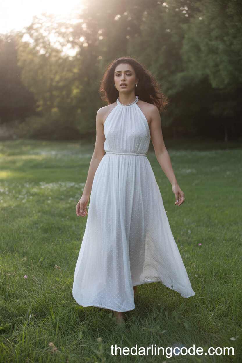 Halter Neck Floaty Garden Wedding Dress